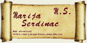Marija Serdinac vizit kartica
